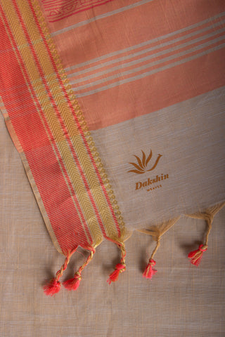 Uppada Cotton Printed Sarees With Soft Amber.