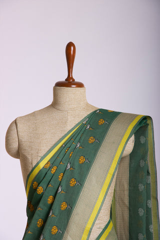 Venkatagiri Cotton Printed Sarees With Beautiful Flower Prints.