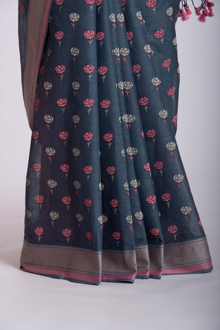 Venkatagiri Cotton Printed Sarees With Beautiful Flower Prints.