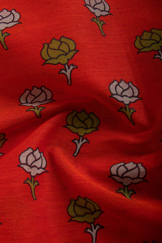 Venkatagiri Cotton Printed Sarees With Beautiful Flower Prints.