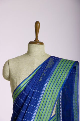 Venkatagiri cotton saree in peacock print with texture