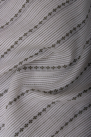 Alikam khadi cotton saree with Stripes and with Temple Border