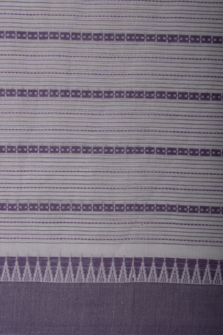 Alikam khadi cotton saree with Stripes and with Temple Border