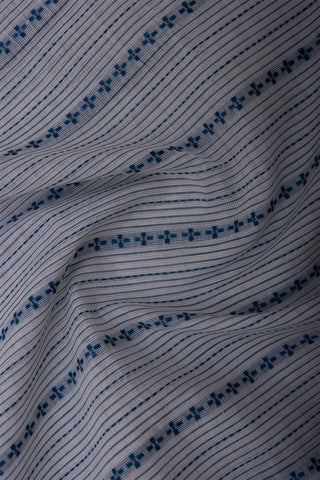 Alikam khadi cotton saree with Stripes and with Temple Border