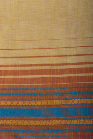 Chettinadu Cotton Saree In Yellow With Soft Amber.