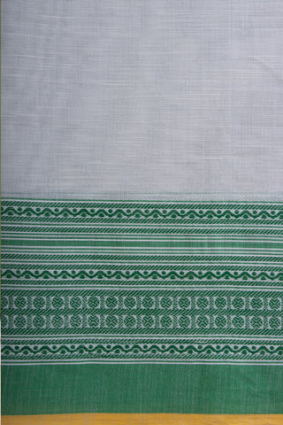 Chettinadu cotton saree in Cyan Blue with Soft Amber.