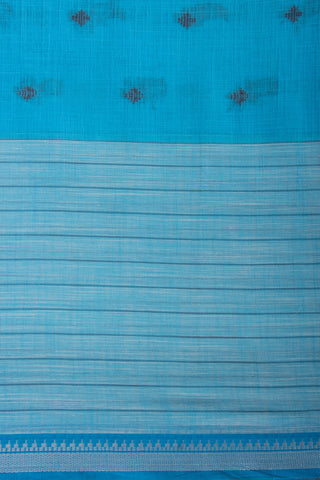 Chettinadu Cotton Saree In Sky Blue With Buta.