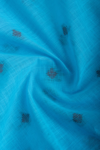 Chettinadu Cotton Saree In Sky Blue With Buta.