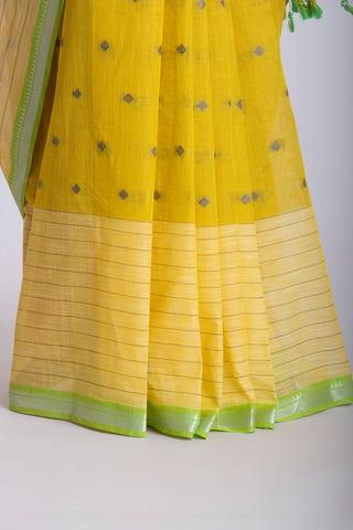 Chettinadu Cotton Saree In Sky Blue With Buta.