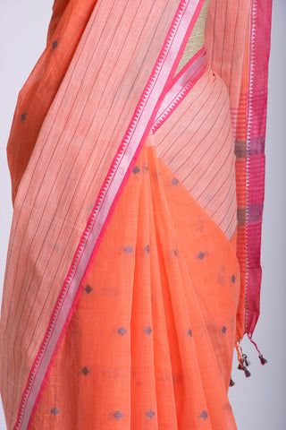 Chettinadu Cotton Saree In Sky Blue With Buta.