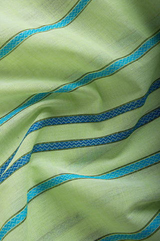 Chettinadu Cotton Saree In Yellow With Stripes.