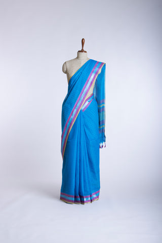 Embose Cotton Saree With Allover Buta