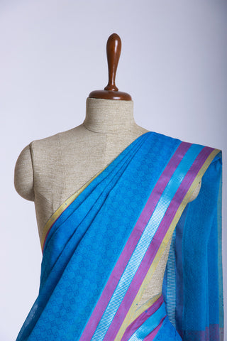 Embose Cotton Saree With Allover Buta