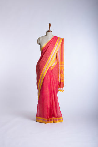 Embose Cotton Saree With Allover Buta