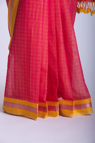 Embose Cotton Saree With Allover Buta