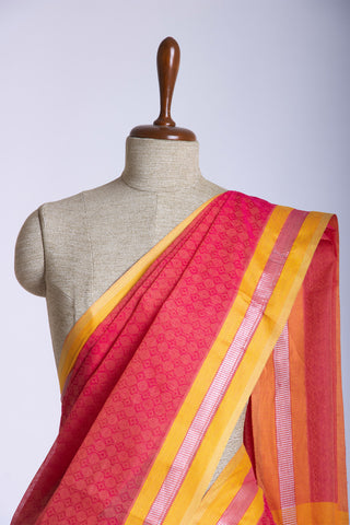 Embose Cotton Saree With Allover Buta