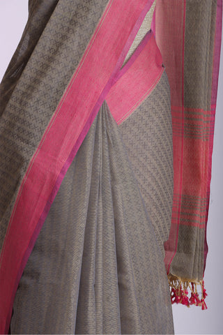 Embose Cotton Saree With Allover Buta Weaving