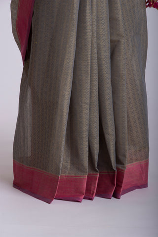 Embose Cotton Saree With Allover Buta Weaving