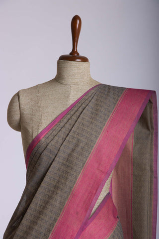 Embose Cotton Saree With Allover Buta Weaving