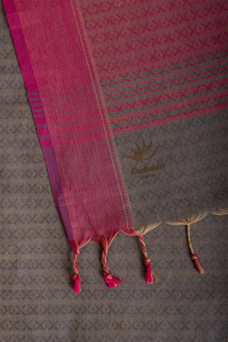 Embose Cotton Saree With Allover Buta Weaving