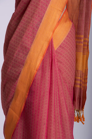 Embose Cotton Saree With Allover Buta Weaving