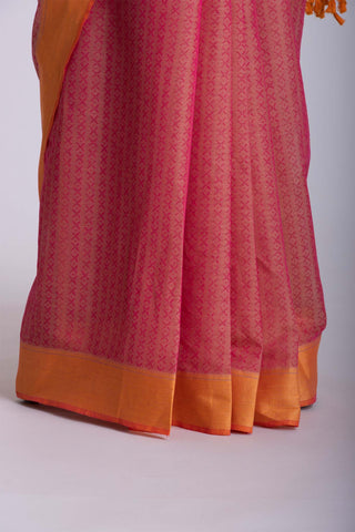 Embose Cotton Saree With Allover Buta Weaving