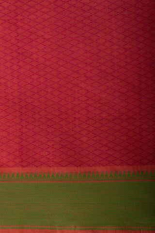 Embose Cotton Saree In Orange With Soft Amber