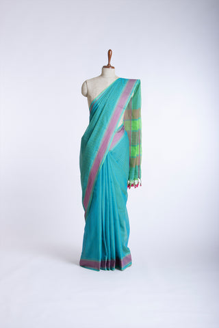 Embose Cotton Saree With All Over Buta