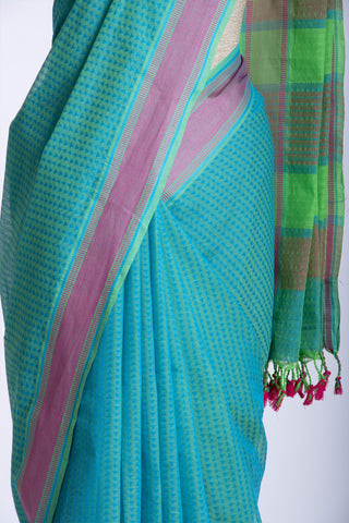 Embose Cotton Saree With All Over Buta