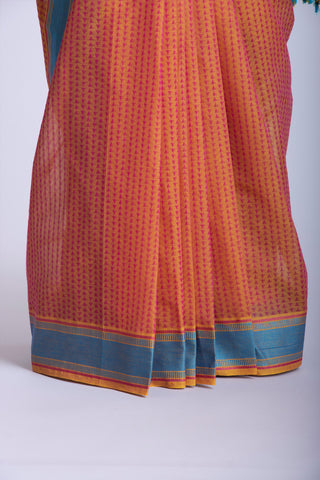 Embose Cotton Saree With All Over Buta