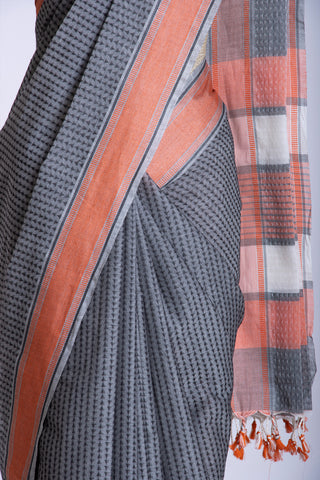 Embose Cotton Saree With All Over Buta