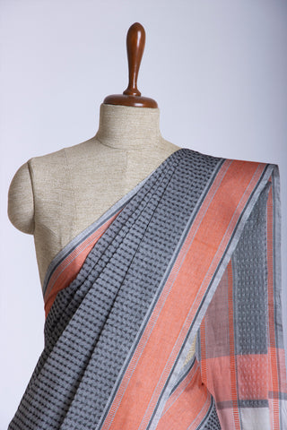 Embose Cotton Saree With All Over Buta