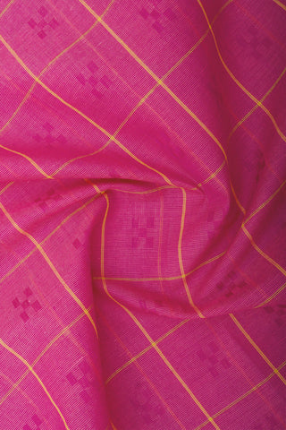 Embose Cotton Checks Saree With All Over Self Buta.