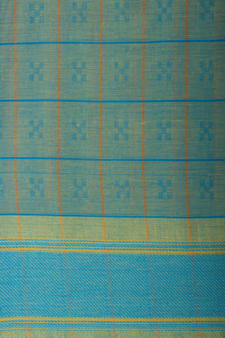 Embose Cotton Checks Saree With All Over Self Buta.