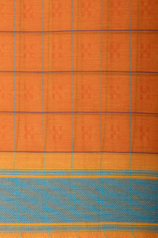 Embose Cotton Checks Saree With All Over Self Buta.