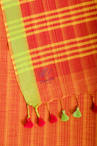 Ikkat cotton saree with  horizontal stripes