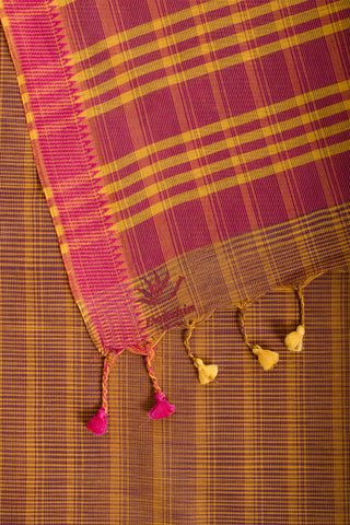 Ikkat cotton saree with  horizontal stripes