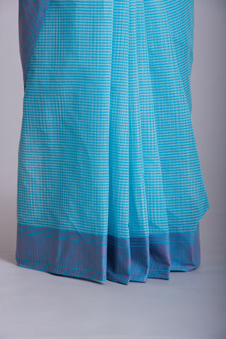 Ikkat Cotton Saree With Horizontal Stripes