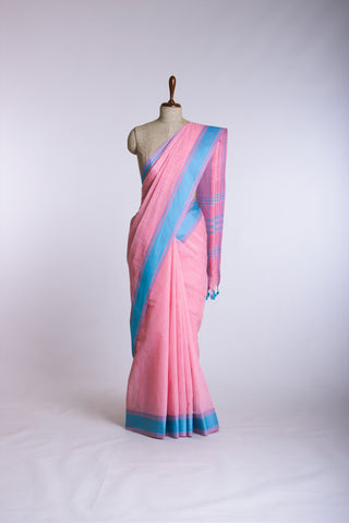 Ikkat Cotton Saree With Horizontal Stripes