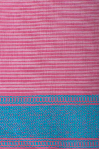 Ikkat Cotton Saree With Horizontal Stripes