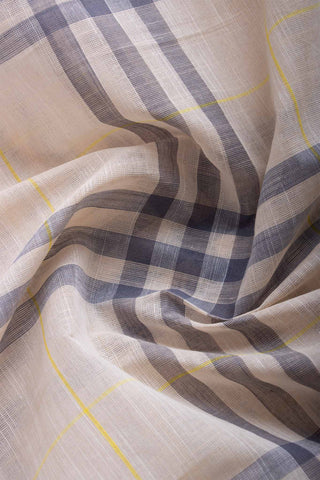 Kanchi cotton checks saree with texture