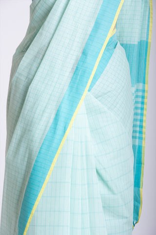 Kanchi Cotton Checks Printed Saree With Texture.