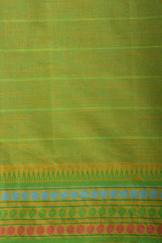 Kanchi Cotton Weaving Border Saree With Stripes Print.