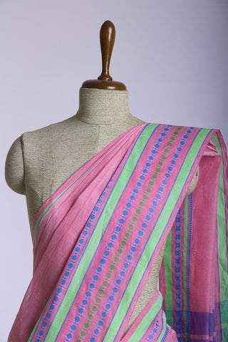 Kanchi cotton plain saree with texture