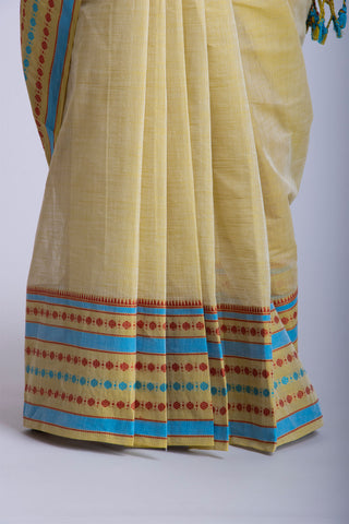 Kanchi cotton plain saree with texture