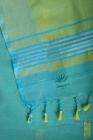 Kanchi cotton saree with small checks and butties