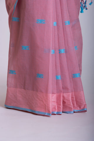 Kanchi cotton saree with small checks and butties