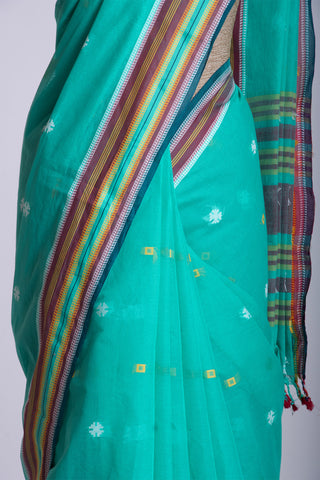 Kanchi cotton butta weaving saree with texture