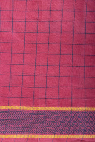 Kanchi cotton checks and butta weaving saree with texture