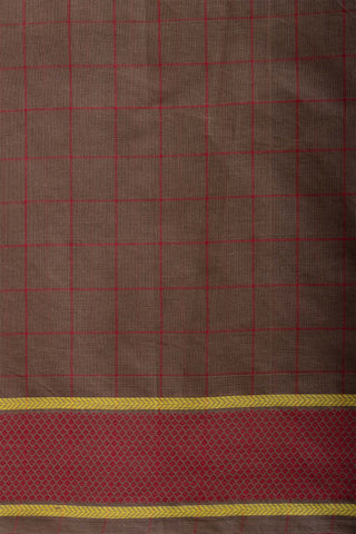 Kanchi cotton checks and butta weaving saree with texture